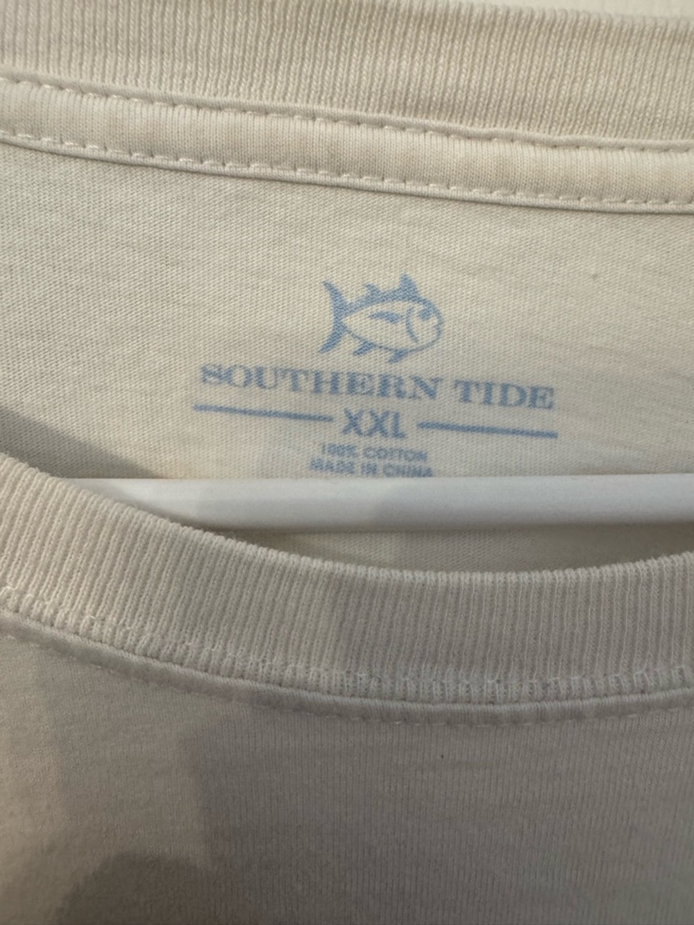 Southern Tide Long-Sleeve Tee in White with Blue Skipjack Logo Size XXL - Picture 3 of 5